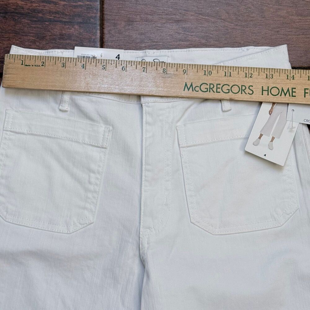 Jessica Simpson Sz 4 Cropped Wide Leg High Rise Jeans White NWT - Picture 3 of 8